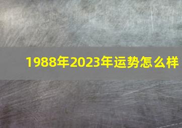 1988年2023年运势怎么样