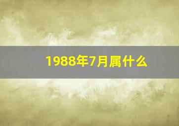 1988年7月属什么