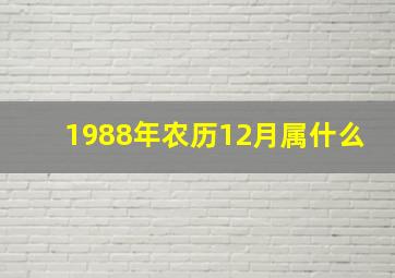 1988年农历12月属什么