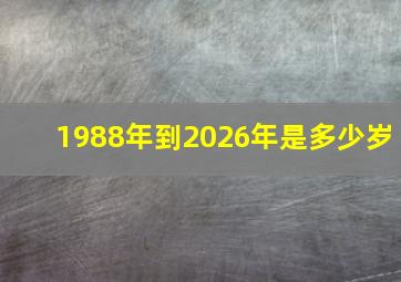 1988年到2026年是多少岁