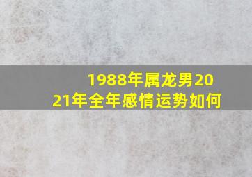 1988年属龙男2021年全年感情运势如何