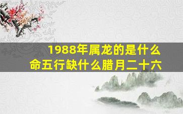 1988年属龙的是什么命五行缺什么腊月二十六