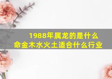 1988年属龙的是什么命金木水火土适合什么行业