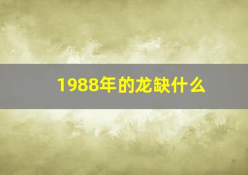 1988年的龙缺什么