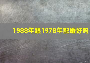 1988年跟1978年配婚好吗