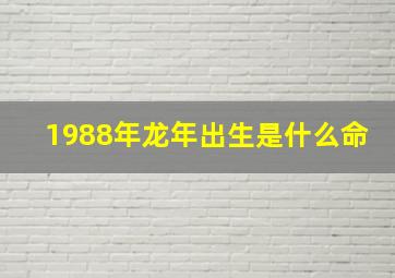 1988年龙年出生是什么命