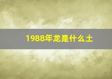 1988年龙是什么土