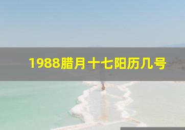 1988腊月十七阳历几号