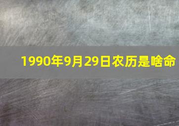 1990年9月29日农历是啥命