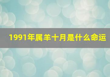 1991年属羊十月是什么命运