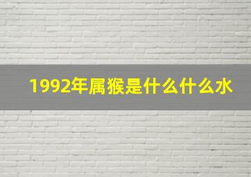 1992年属猴是什么什么水