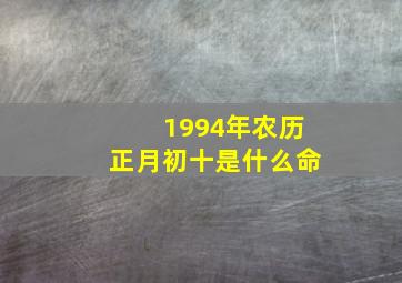 1994年农历正月初十是什么命