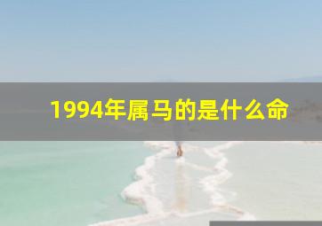 1994年属马的是什么命