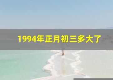 1994年正月初三多大了