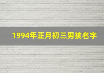 1994年正月初三男孩名字