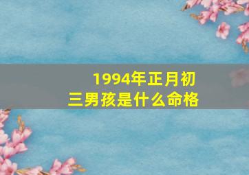 1994年正月初三男孩是什么命格