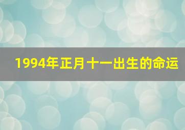 1994年正月十一出生的命运