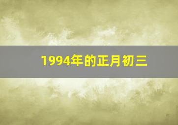 1994年的正月初三