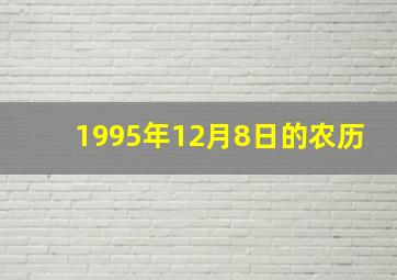 1995年12月8日的农历