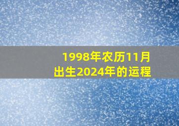 1998年农历11月出生2024年的运程