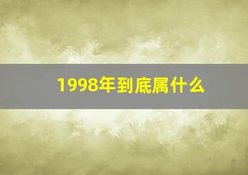 1998年到底属什么