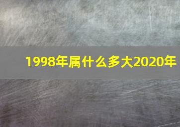 1998年属什么多大2020年