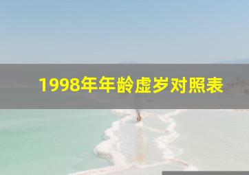 1998年年龄虚岁对照表