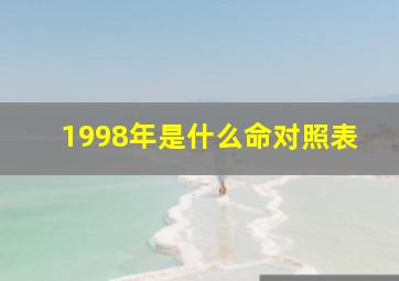 1998年是什么命对照表