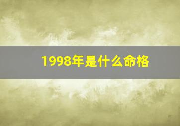 1998年是什么命格