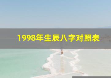 1998年生辰八字对照表