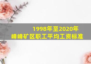 1998年至2020年峰峰矿区职工平均工资标准