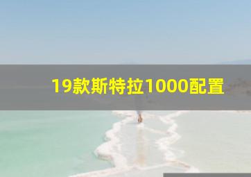 19款斯特拉1000配置