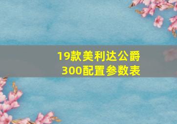 19款美利达公爵300配置参数表