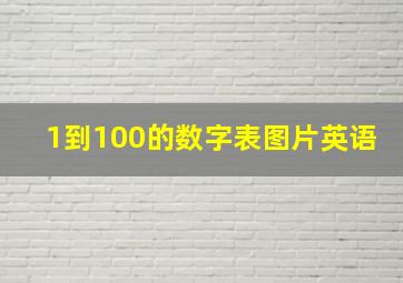 1到100的数字表图片英语