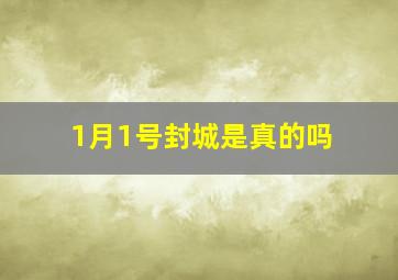 1月1号封城是真的吗