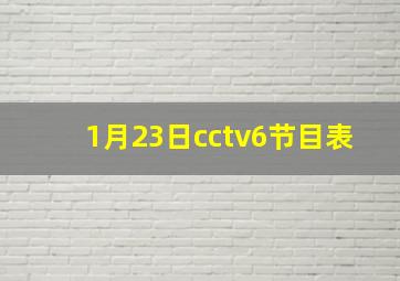 1月23日cctv6节目表