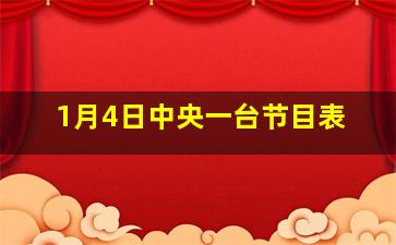 1月4日中央一台节目表