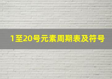 1至20号元素周期表及符号