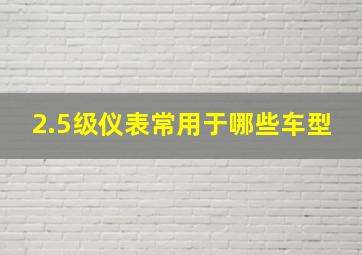 2.5级仪表常用于哪些车型