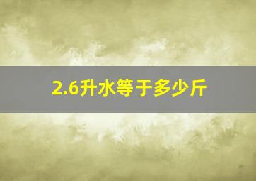 2.6升水等于多少斤