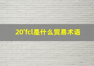 20'fcl是什么贸易术语