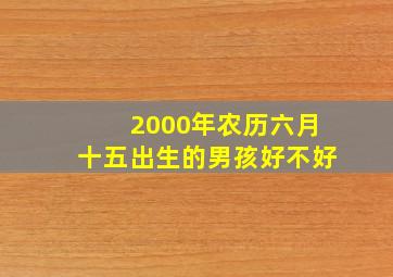 2000年农历六月十五出生的男孩好不好