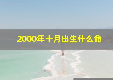 2000年十月出生什么命