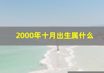 2000年十月出生属什么