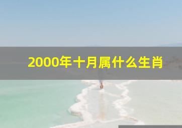 2000年十月属什么生肖