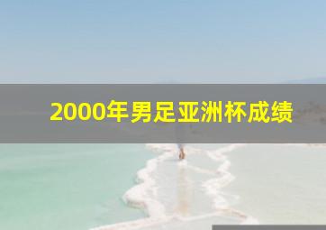 2000年男足亚洲杯成绩