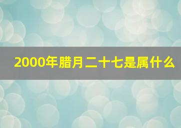 2000年腊月二十七是属什么