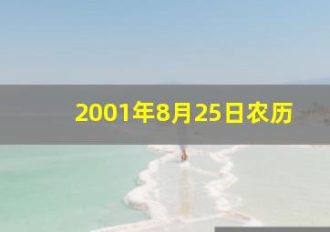 2001年8月25日农历