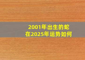 2001年出生的蛇在2025年运势如何