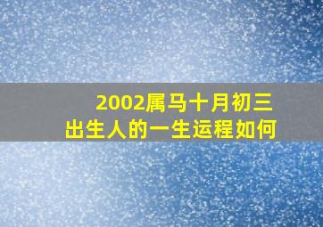 2002属马十月初三出生人的一生运程如何